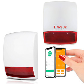 Sirène à piles MD327R extérieure Meian avec flash LED et alarme sonore 110 dB