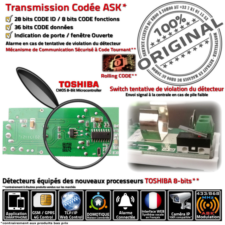 Sécurité maison capteur ouverture MD210R Meian compatible Atlantic's fiable