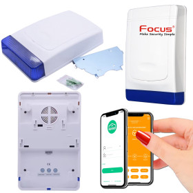 Sirène à piles MD-325R Meian extérieure avec flash LED pour maisons et bureaux