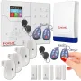 Alarme maison sans abonnement avec Sirène d'extérieur à piles pour 4 à 5 pièces - 4G avec carte SIM - 868MHz
