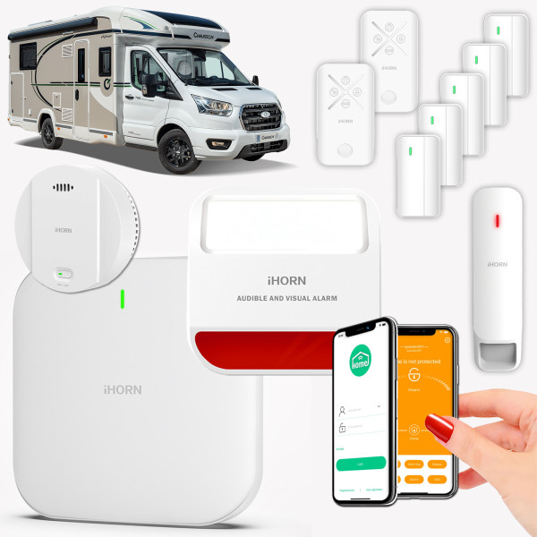 Alarme Camping Car Profilé 4G sécurisée avec capteurs FSK longue portée