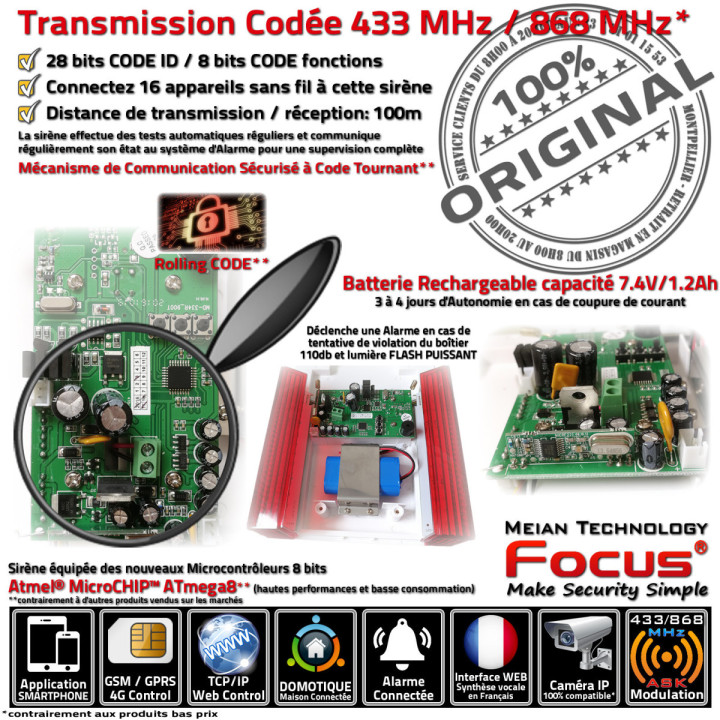 Alerte sonore extérieure MD-334R compatible avec l'Alarme Protectoris