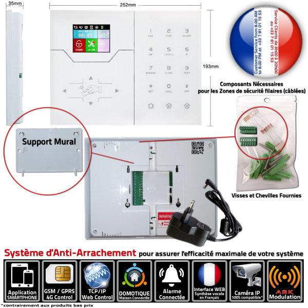 Détecteur d'ouverture sans fil pour porte & fenêtre avec bouton panic